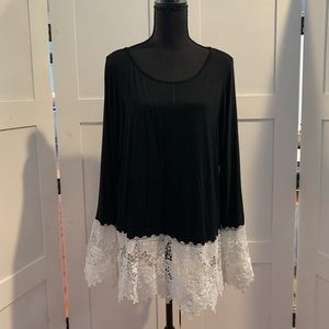 Black lace tunic